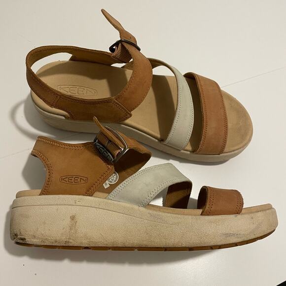 Keen Brand Women's Size 8 Ellecity Natural Leather Backstrap Sandals Shoes Brown - Picture 6 of 8